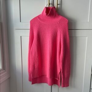 Pink Oversized Turtleneck Sweater